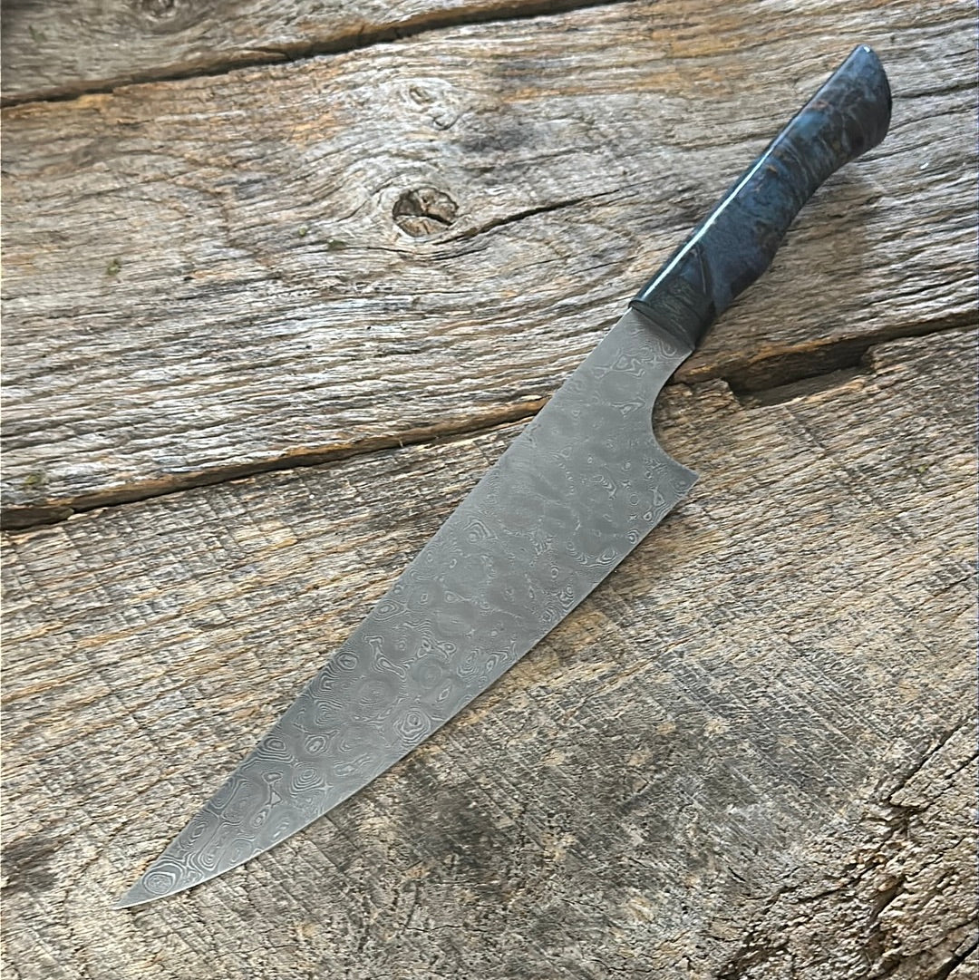 8” raindrop Damascus chef