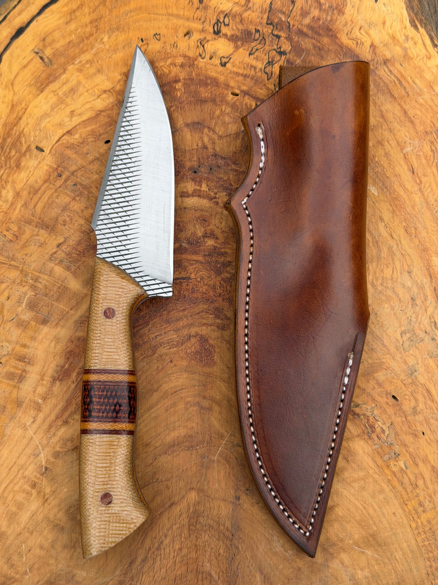 Vintage micarta rasp hunter